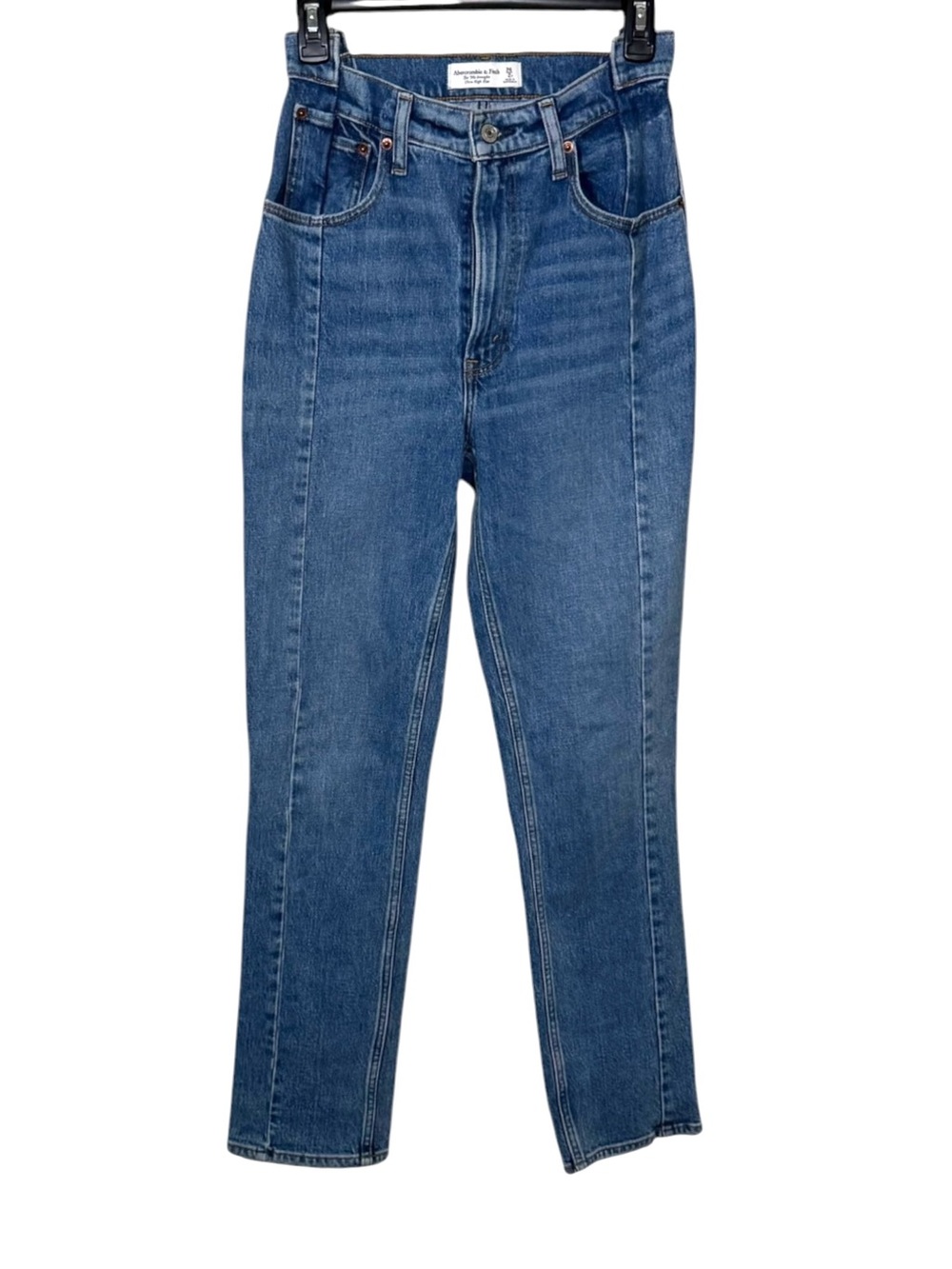Abercrombie & Fitch 90s Straight Ultra High Rise Medium Wash 26